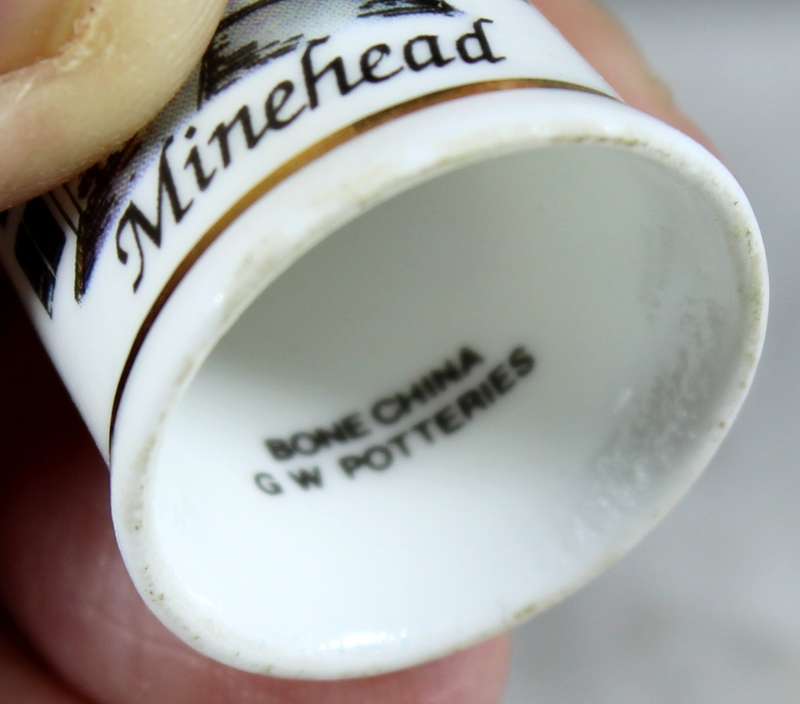 Bone China thimble - Minehead - GW potteries