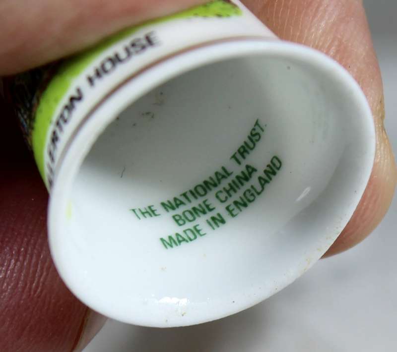 Bone China thimble - Killerton house - national trust