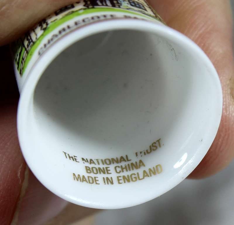 Bone China thimble - Charlecote park - national trust