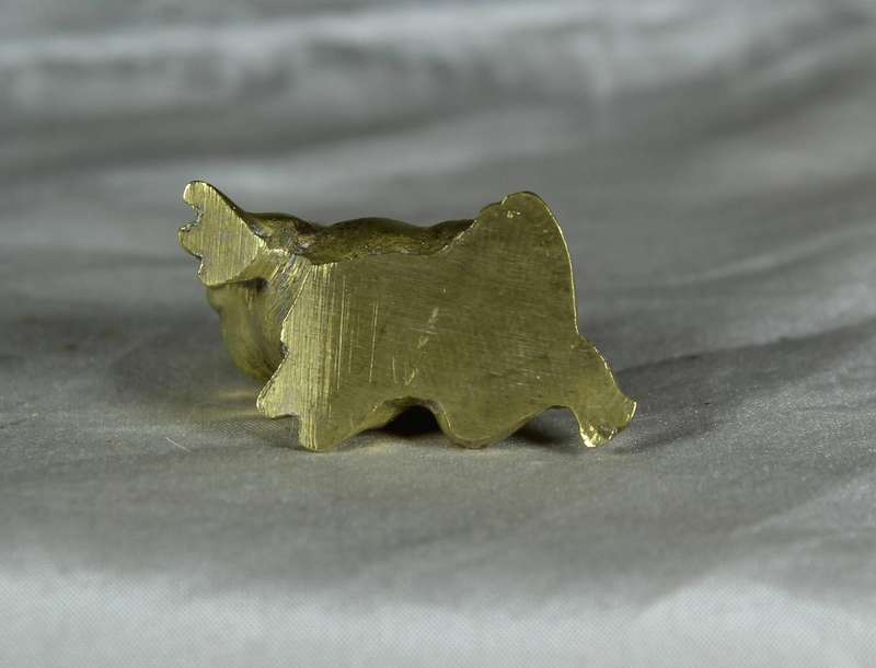 Miniature brass frog