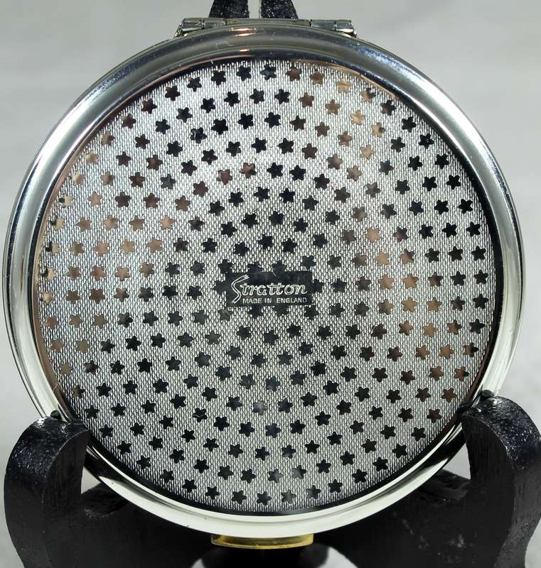 Silver leaf Straton powder compact - silver plated