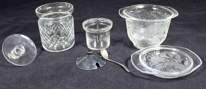 Set of three glass containers