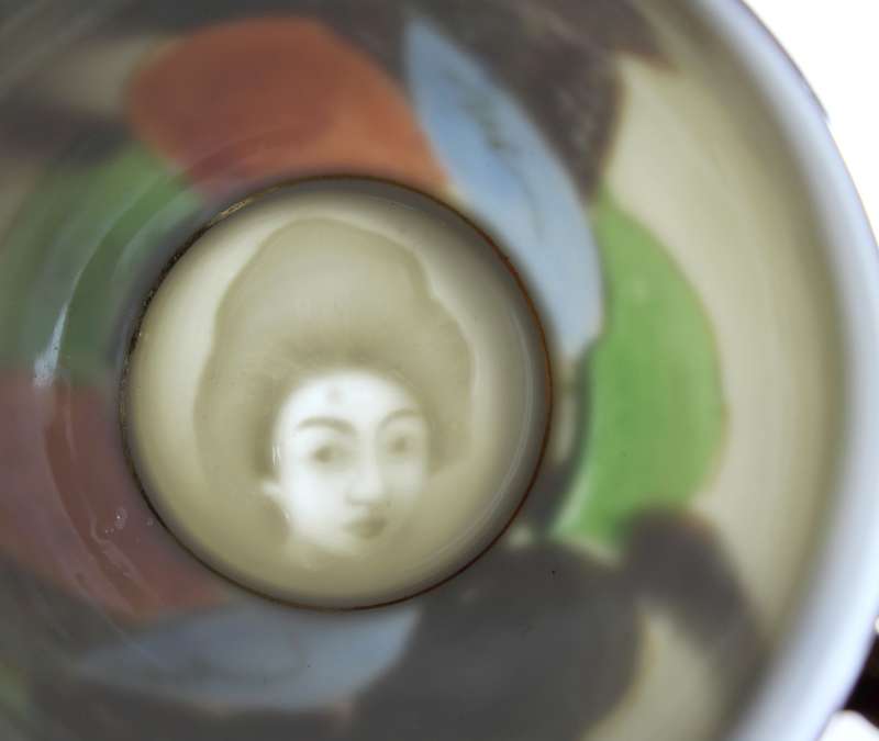 SK porcelain - Japanese theme with Geisha face in cup