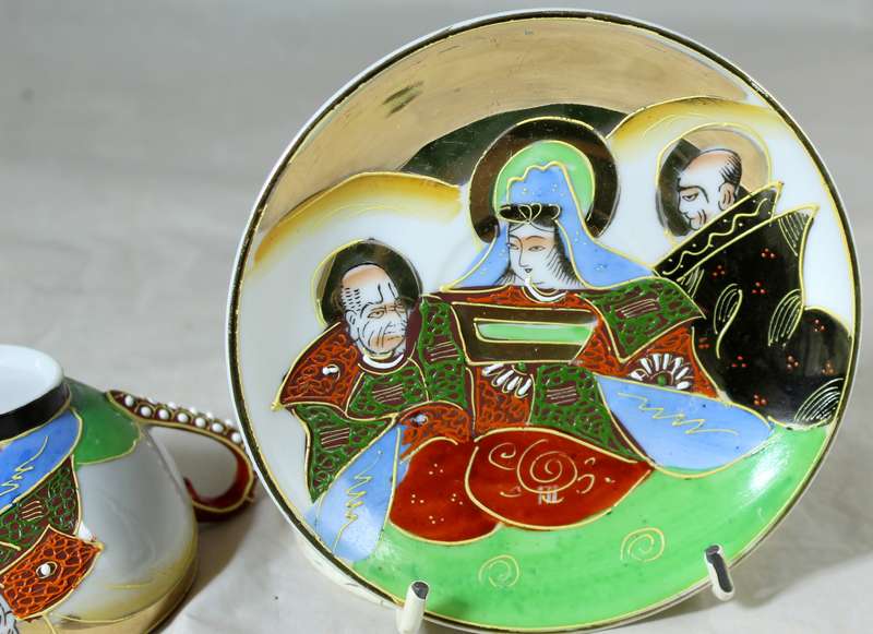 SK porcelain - Japanese theme with Geisha face in cup