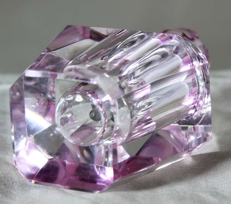 Mini pink glass perfume bottle