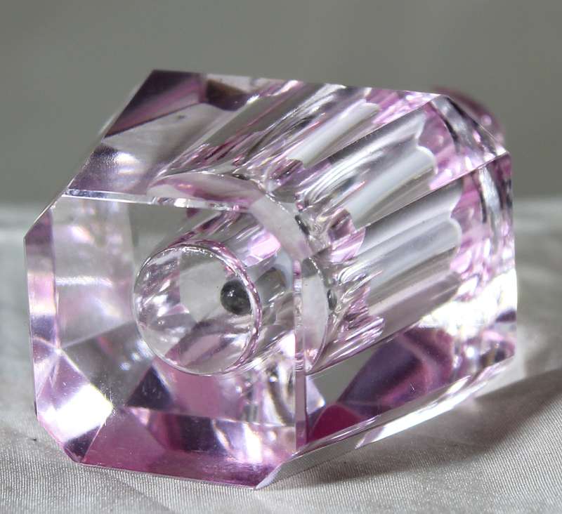 Mini pink glass perfume bottle
