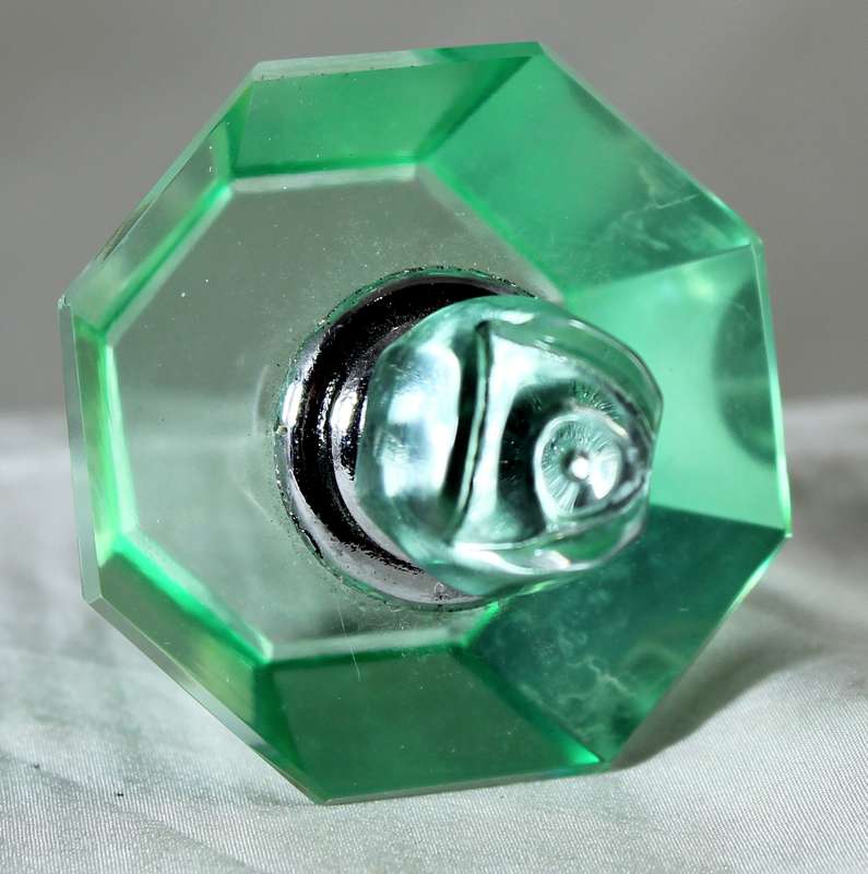 Mini green glass perfume bottle