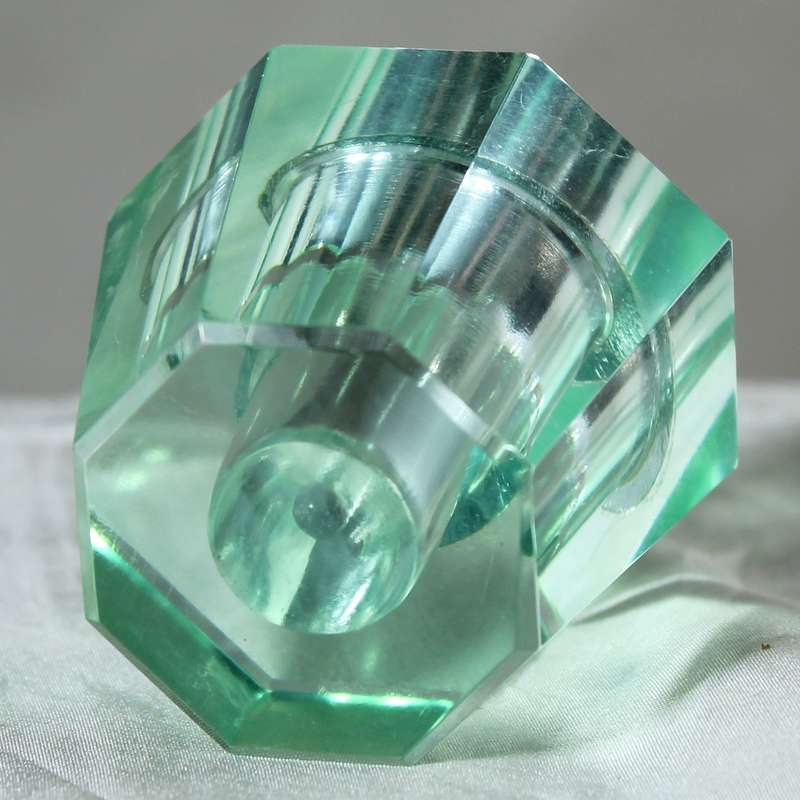 Mini green glass perfume bottle