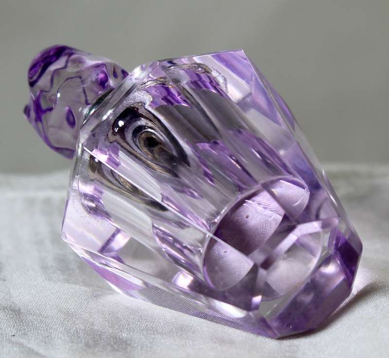 Mini purple glass perfume bottle