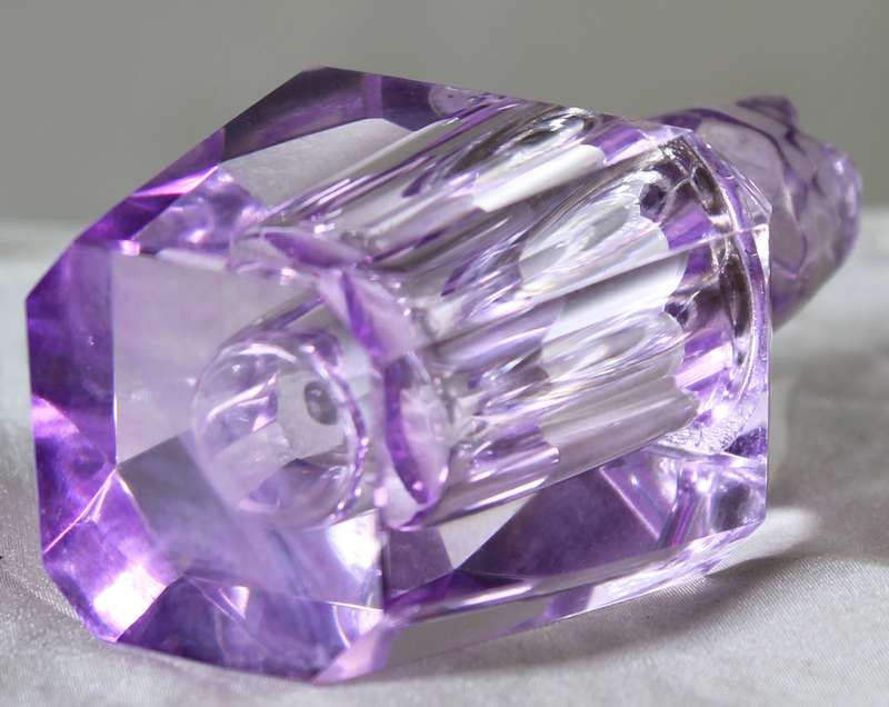 Mini purple glass perfume bottle
