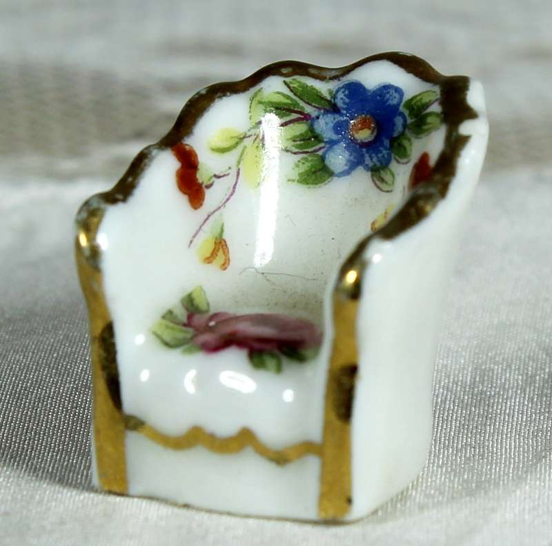 Miniature Limoges - Victorian themed club chair