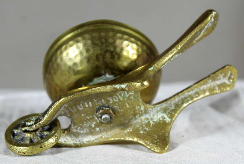 Miniature brass wheelbarrow trinket bowl