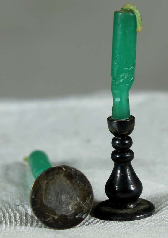 Miniature brass pair of candles