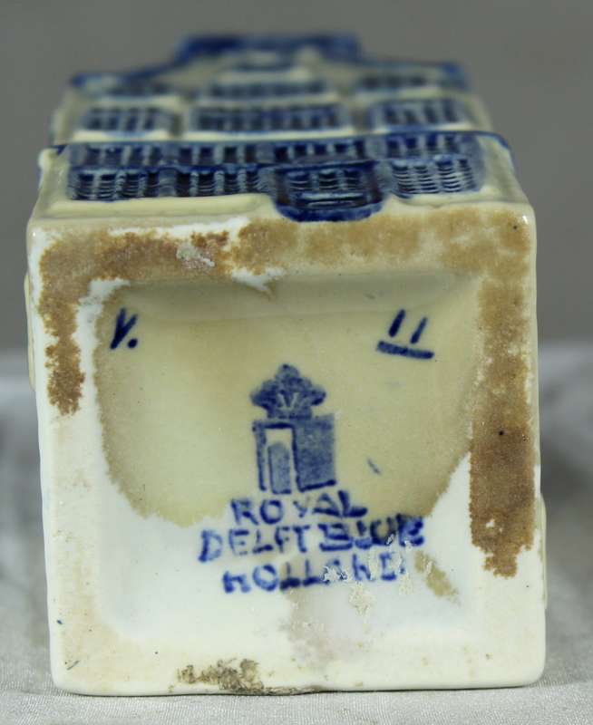 Vintage KLM Delft blue house - filled