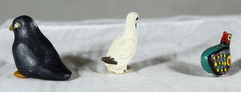 Set of three mini miniature birds