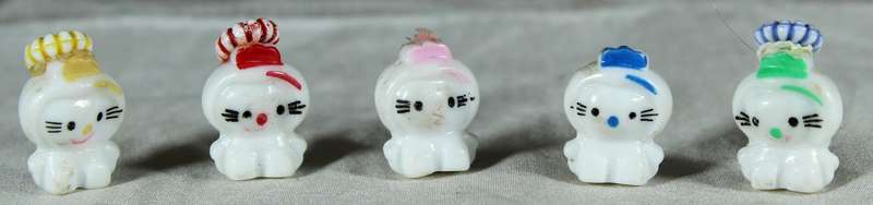 Set of five miniature cats