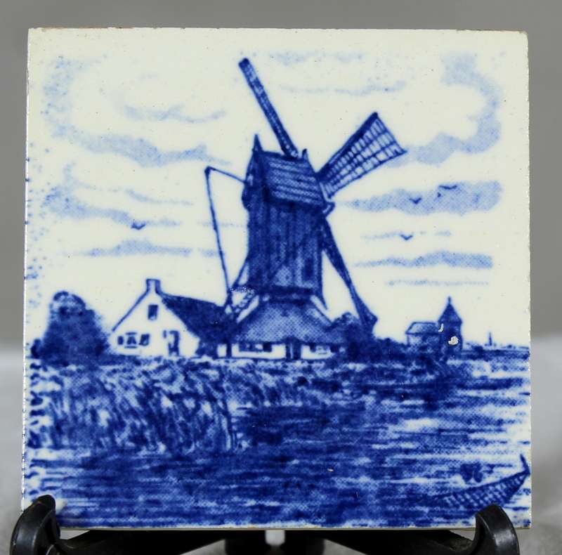 Small Dutch tile on stand