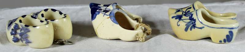 Set of three vintage Dutch miniature shoes