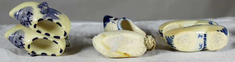 Set of three vintage Dutch miniature shoes