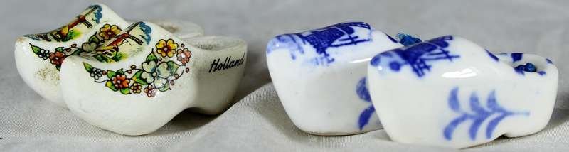 Two pairs of Dutch miniature shoes