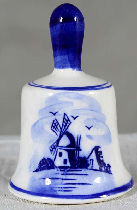 Small Dutch themed blue & white bell