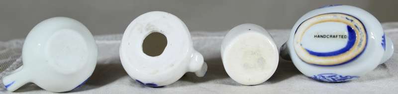 Set of four blue & white miniatures