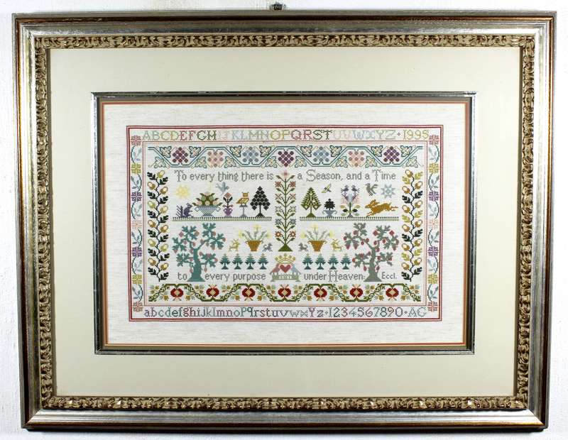 To everything there is a season embroidery sampler