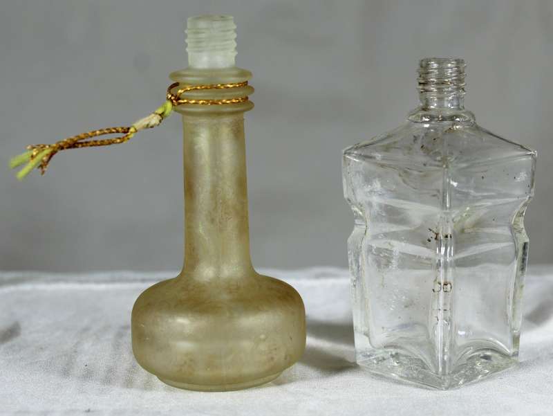 Pair of small vintage glass bottles