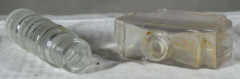 Pair of small vintage glass bottles