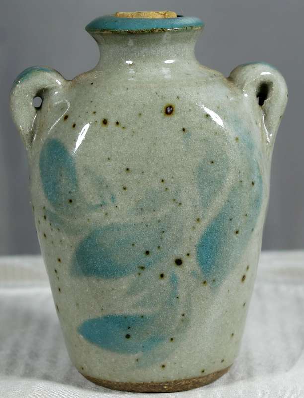Small glazed pottery container