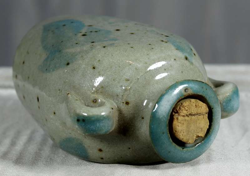 Small glazed pottery container