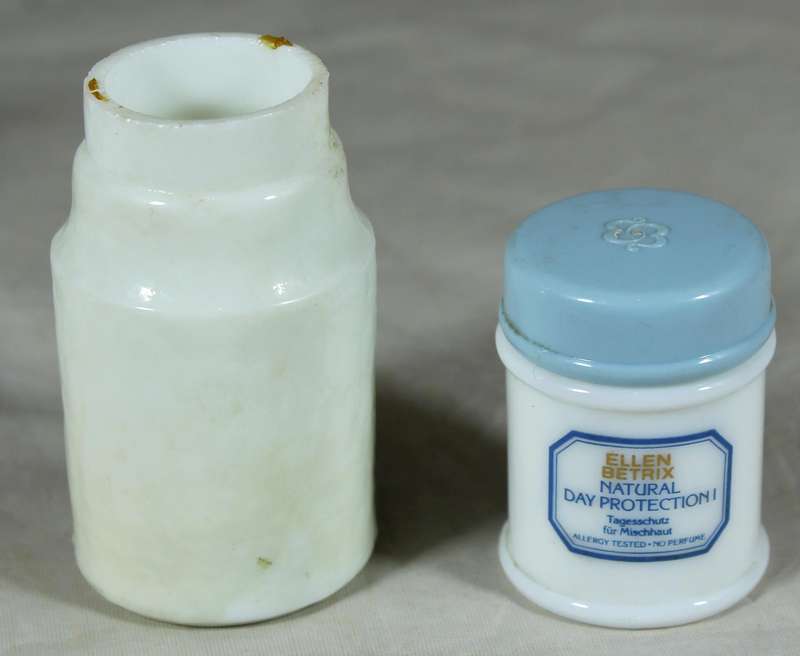 Cream Simon white glass bottle & Ellen Betrix ointment