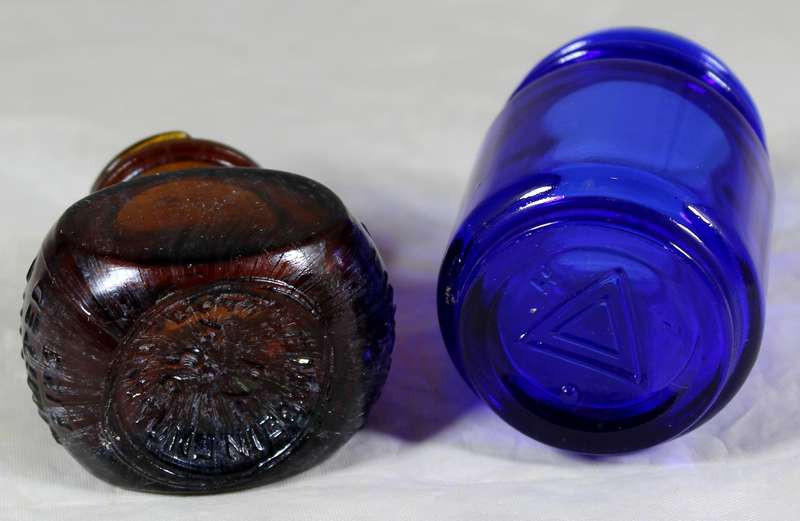 Blue bottle & Bovril bottle