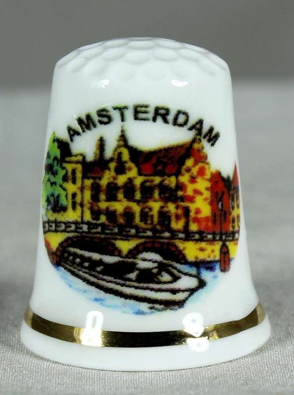Bone China thimble - Amsterdam