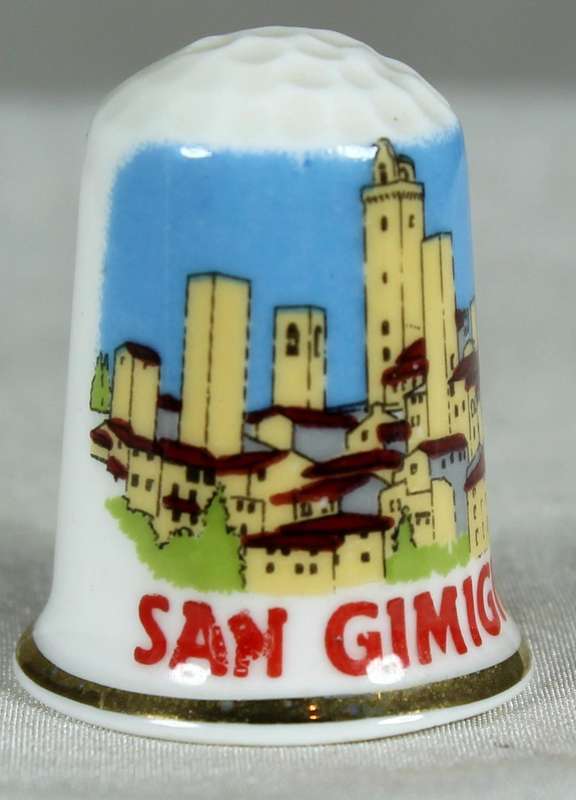 Bone China thimble - San Gimignano