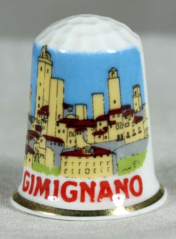Bone China thimble - San Gimignano