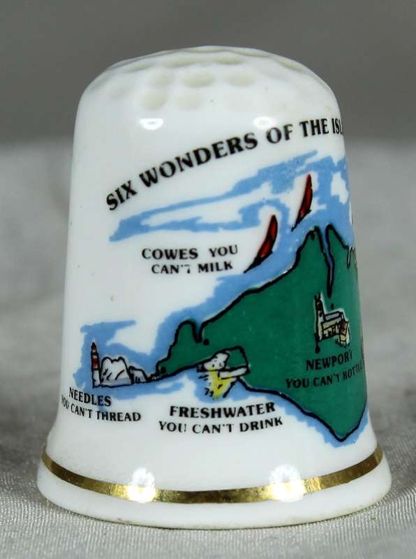 Bone China thimble - Six wonders of the Isle of Wight