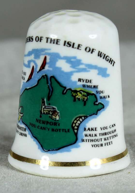Bone China thimble - Six wonders of the Isle of Wight