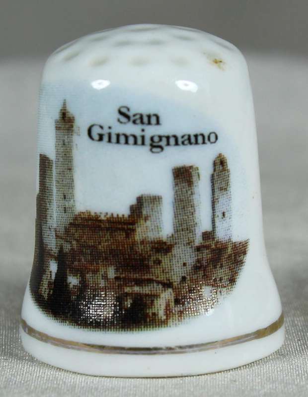 Bone China thimble - San Gimignano