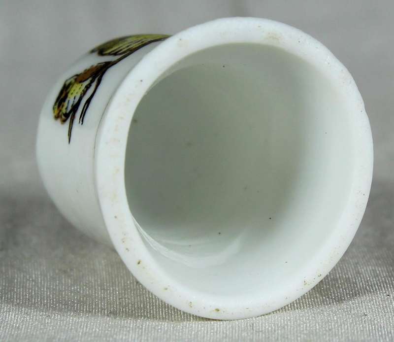 Bone China thimble - Owls on a branch