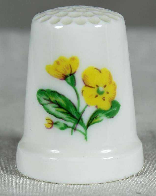 Bone China thimble - yellow flowers