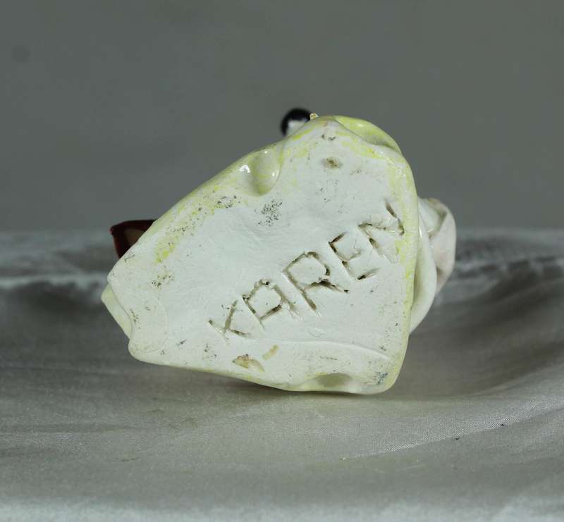 Small mouse on a slice of cheese - signed Karen