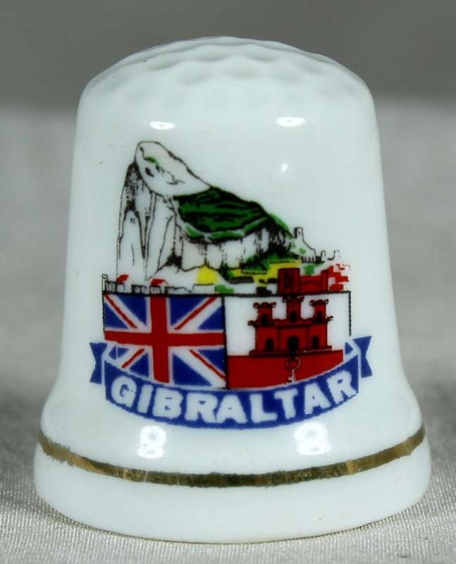 Bone China thimble - Gibraltar