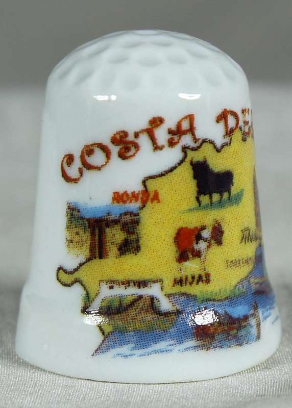 Bone China thimble - Costa del Sol
