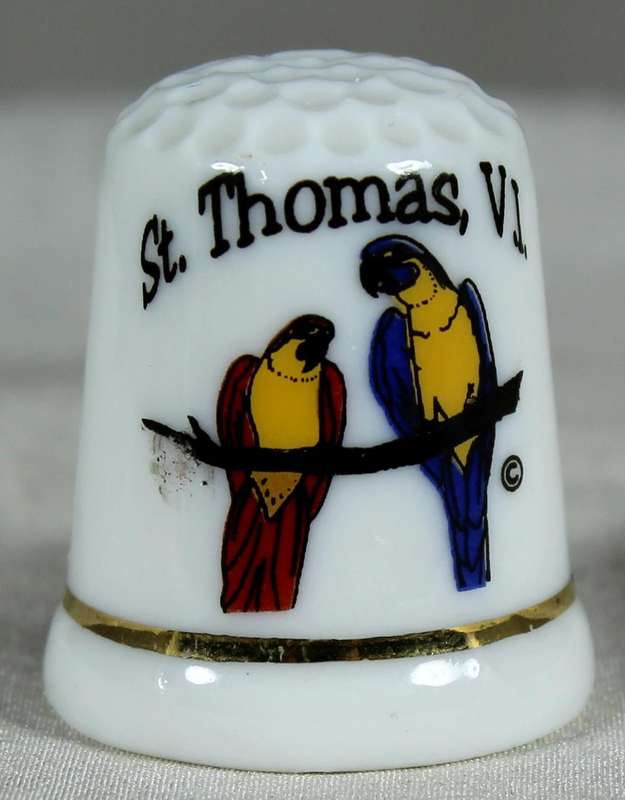 Bone China thimble - St Thomas, VI