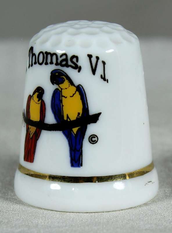 Bone China thimble - St Thomas, VI