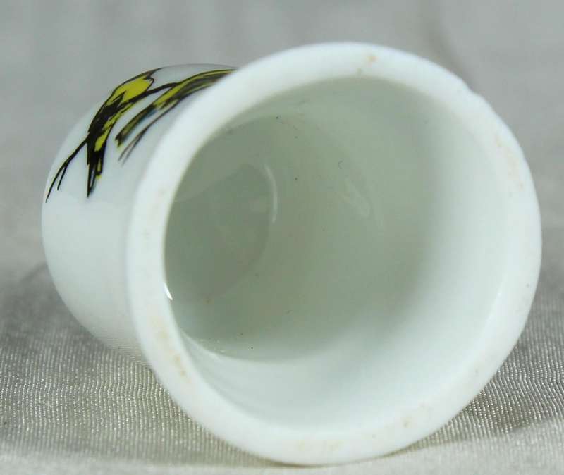 Bone China thimble - yellow birds on a branch