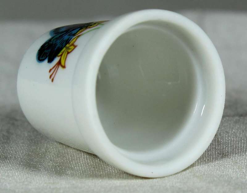 Bone China thimble - blue butterfly