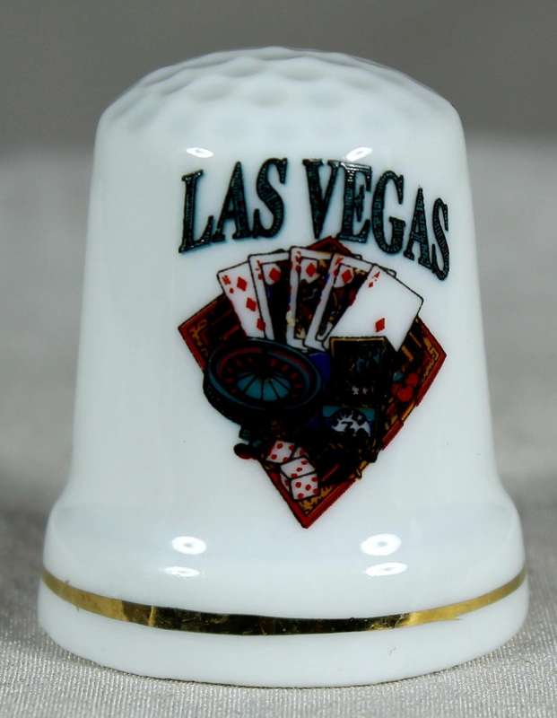 Bone China thimble - Las Vegas