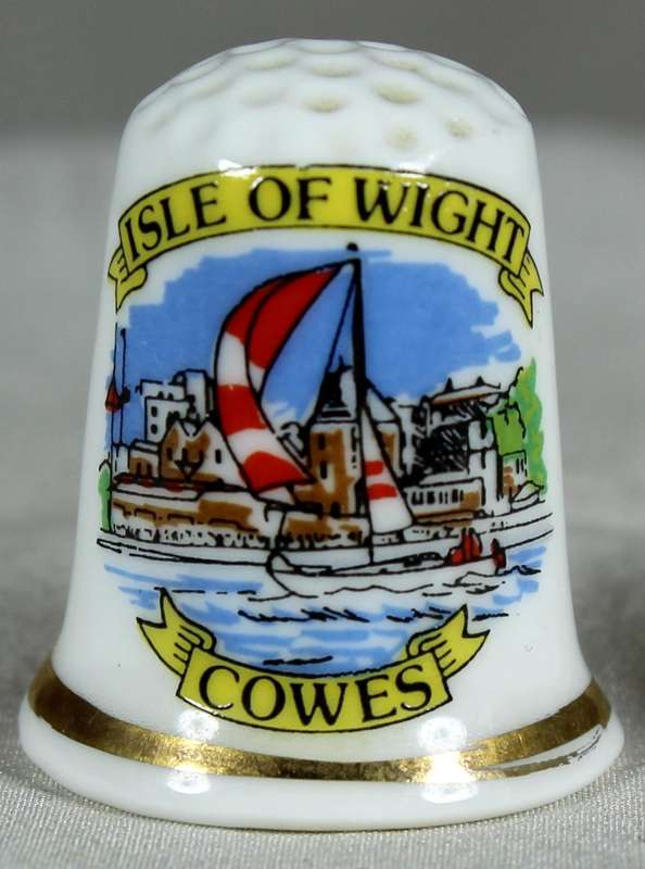 Bone China thimble - Cowes - Isle of Wight